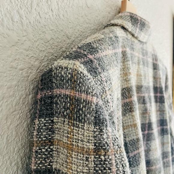 Vintage 90s Liz Claiborne The Villager Grey Plaid Jacket - Picture 2 of 14